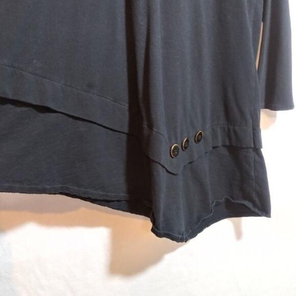 Habitat Black Asymmetrical Women's Long Sleeve Top Size Small - Picture 4 of 10